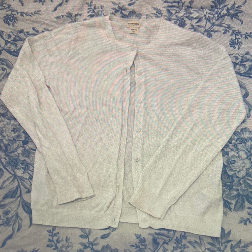 Women's White Cardigan Sweater